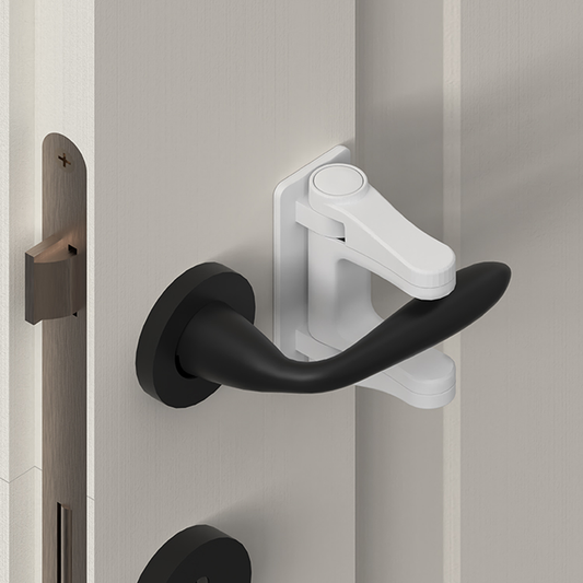 Yunkey Child Proof Door Lever Lock (2 Pack) - Baby Proofing Door Handle Lock, Keeps Babies & Cats from Opening Doors, 3M Adhesive, No Drilling Needed