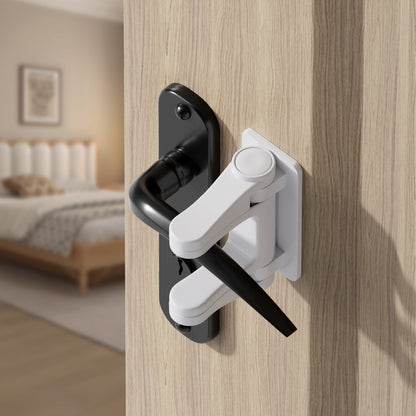Yunkey Child Proof Door Lever Lock (4 Pack) - Baby Proofing Door Handle Lock, Keeps Babies & Cats from Opening Doors, 3M Adhesive, No Drilling Needed